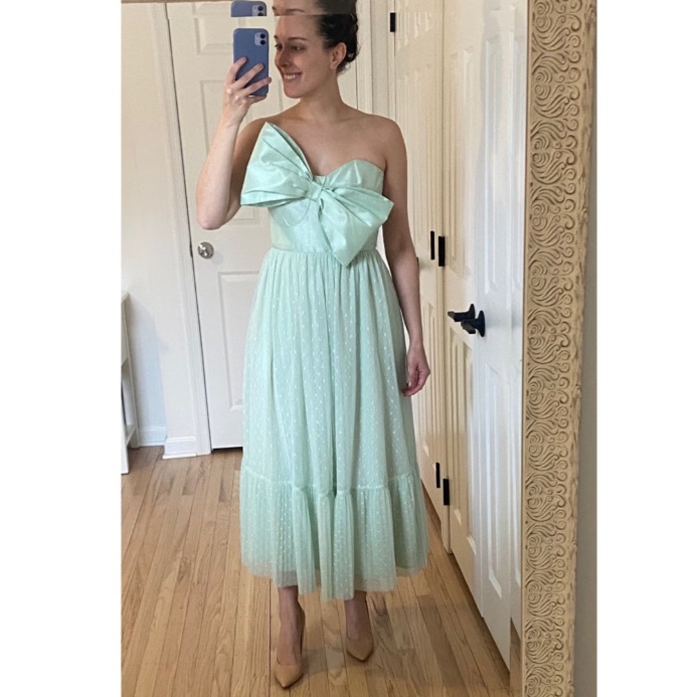 NWT Anthropologie Hutch Bow Tulle Dress Light Green Sz 6